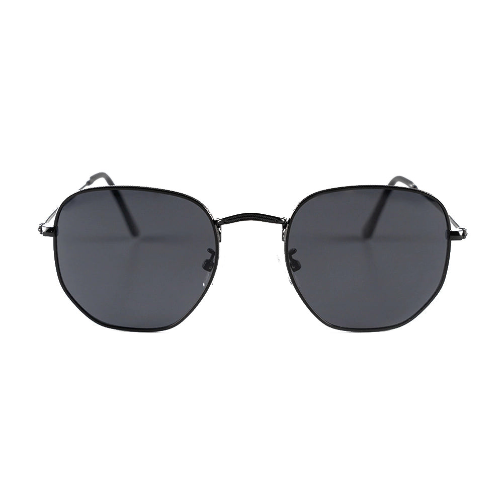 Harbor Full Black Classic Hexagonal Sunglasses