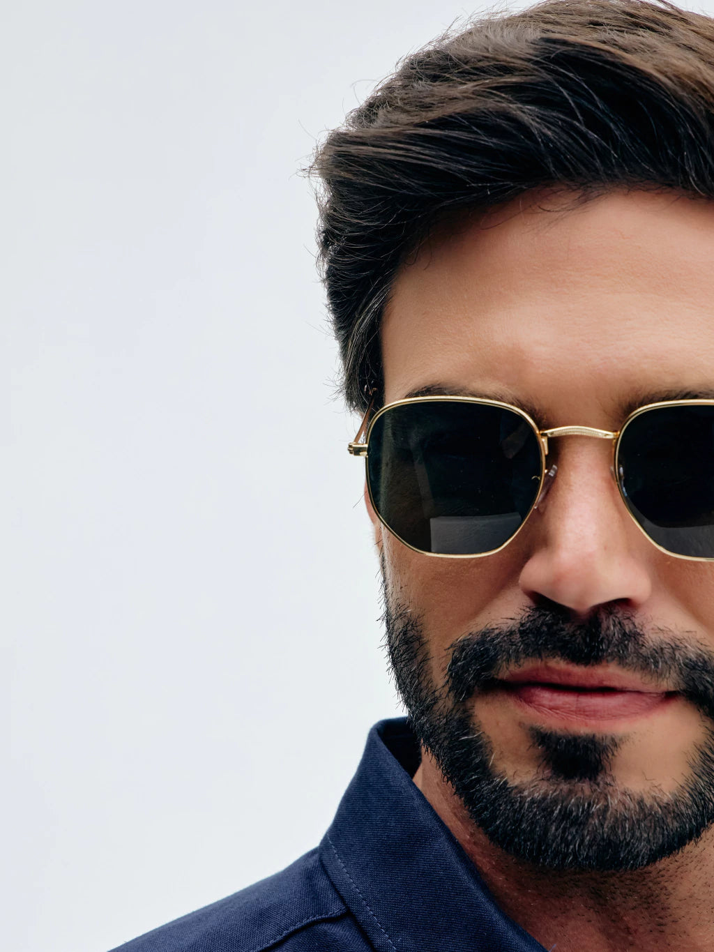 Harbor Green Gold Classic Hexagonal Sunglasses